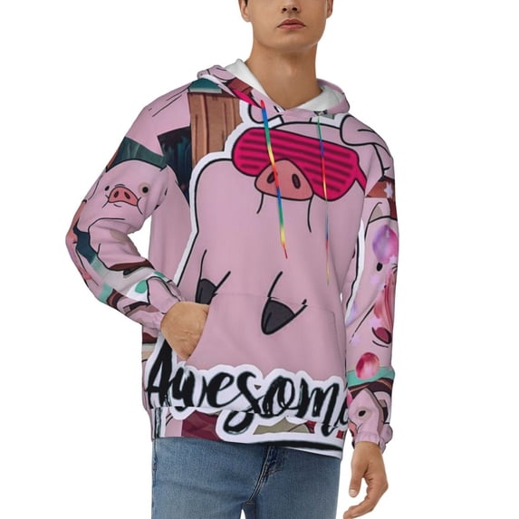 Gravity Falls Men's Hoodie With Color Drawstrings Sweatshirt Hooded Pullover Print Winter Coat Jacket Xx-Large