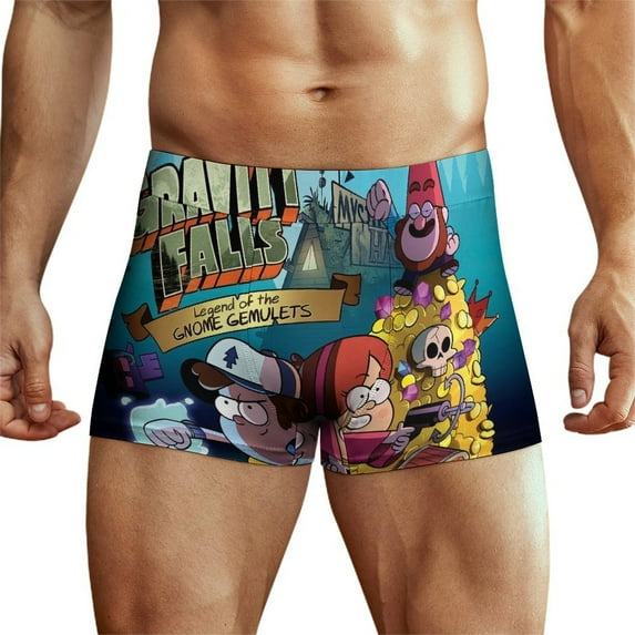 Gravity Falls Mens Boxer Briefs Active Stretch Breathable Underwear, Comfortable Gym Boxer Briefs