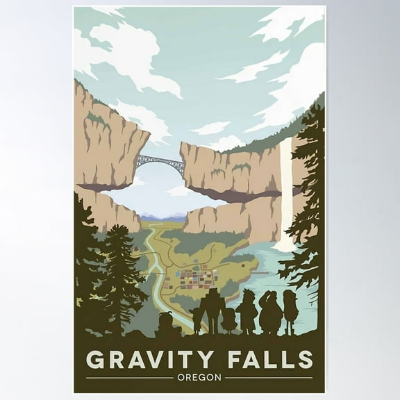 Gravity Falls National Park Poster Poster Wall Art, Modern Wall Decor For Living Room Bedroom, 12x18 UNFRAMED