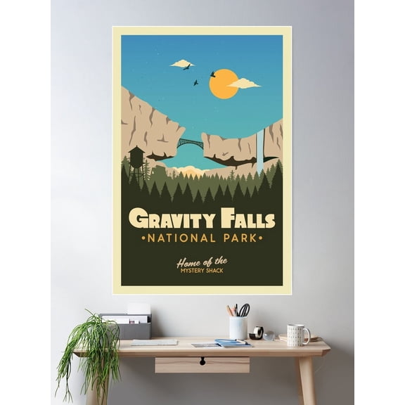 Gravity Falls National Park Poster Wall Art, Modern Wall Decor For Living Room Bedroom, 16x24 UNFRAMED