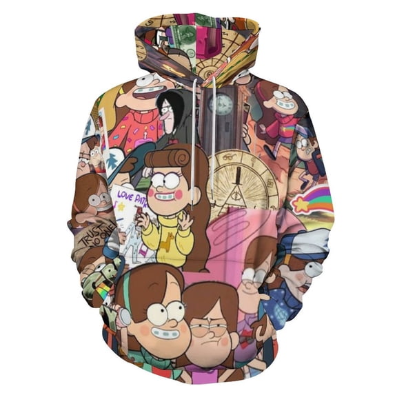 Gravity Falls Sweatshirts Casual Pullover Hoodie Jacket Unisex Hooded Activewear 3D Printed Long Sleeve Sweater with Pocket M