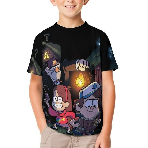 Gravity Falls T-Shirts for Boys Girls, Kids 3D Print Short Sleeve, Unisex Crew Neck Tee Shirts for Youth