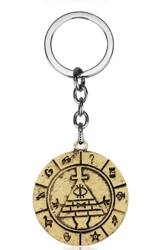 Gravity Falls Wheel Logo Metal Charm Keychain Keyring