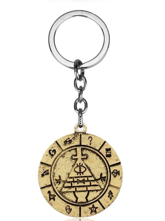 Gravity Falls Wheel Logo Metal Charm Keychain Keyring
