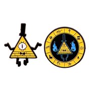 Gravity Falls Wheel and Pyramid Logo Enamel Metal Pin Set