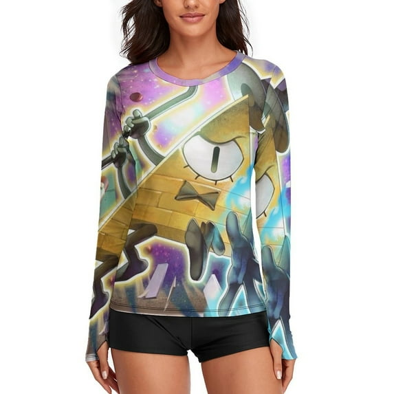 Gravity Falls Women's Sunscreen Shirt Long Sleeve Workout Tops Crewneck Soft Comfy Tees Casual T-Shirt L