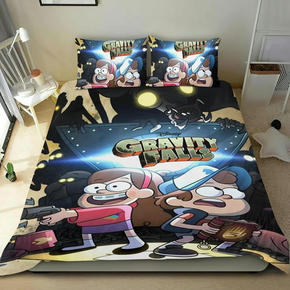 Gravity Falls-themed Bed Sheet Set Three Piece Set Comfortable And Skin Friendly Unique Design Home Decor Gifts For Family Friends fans36x75Inches90cm*190cm