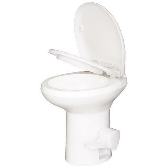 Gravity Flush Toilet High Profile with Foot Pedal Operation, T Type Water Outlets, Compact Design and Comfortable to Seat, Easy to Clean