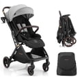 thumbnail image 1 of Gravity Folding Baby Stroller - Portable Toddler Stroller w/ Adjustable Backrest & Canopy, Lightweight and UV Protected Travel Stroller, One-Hand Automatic Folding - Light Gray, 1 of 10