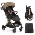 thumbnail image 1 of Gravity Folding Baby Stroller - Portable Toddler Stroller w/ Adjustable Backrest & Canopy, Lightweight and UV Protected Travel Stroller, One-Hand Automatic Folding - Golden, 1 of 9