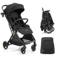 thumbnail image 1 of Gravity Folding Baby Stroller - Portable Toddler Stroller w/ Adjustable Backrest & Canopy, Lightweight and UV Protected Travel Stroller, One-Hand Automatic Folding - Black, 1 of 10