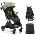 thumbnail image 1 of Gravity Folding Baby Stroller - Portable Toddler Stroller w/Adjustable Backrest & Canopy, Lightweight and UV Protected Travel Stroller, One-Hand Automatic Folding - Green, 1 of 10