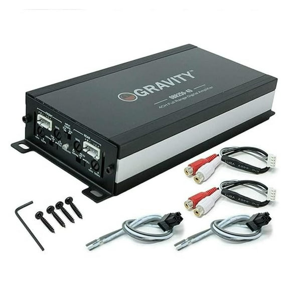 Gravity GBR250.4D True 360-Watt RMS Micro Ultra Compact Digital 4-Channel Full Range Amplifier with RCA Stereo Input - Perfect for Motorcycle, RV, ATV, Car, Boat, Marine