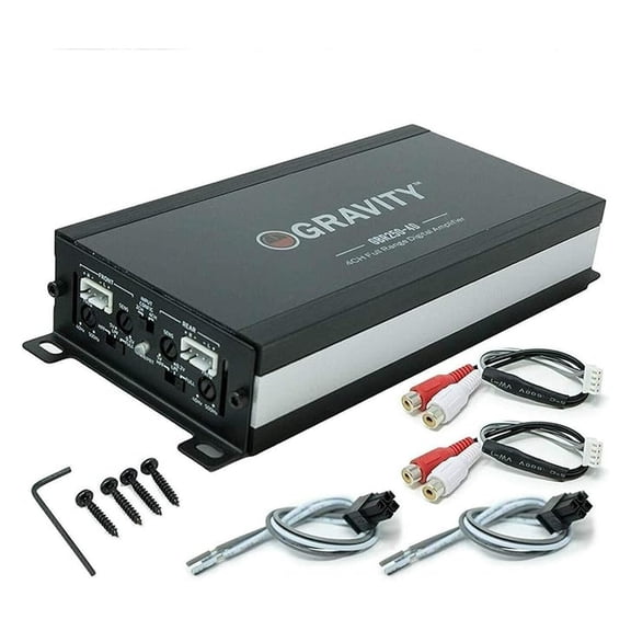 Gravity GBR250.4D True 360-Watt RMS Micro Ultra Compact Digital 4-Channel Full Range Amplifier with RCA Stereo Input - Perfect for Motorcycle, RV, ATV, Car, Boat, Marine