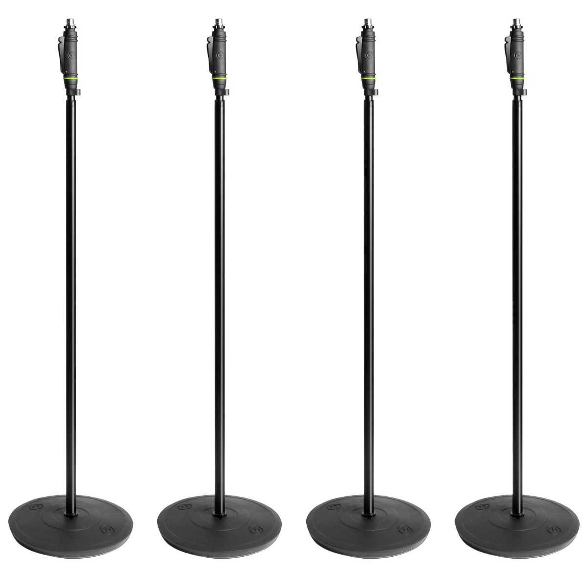 Gravity GMS231HB Microphone Stand with Round Base and One-Hand Clutch 4-Pack