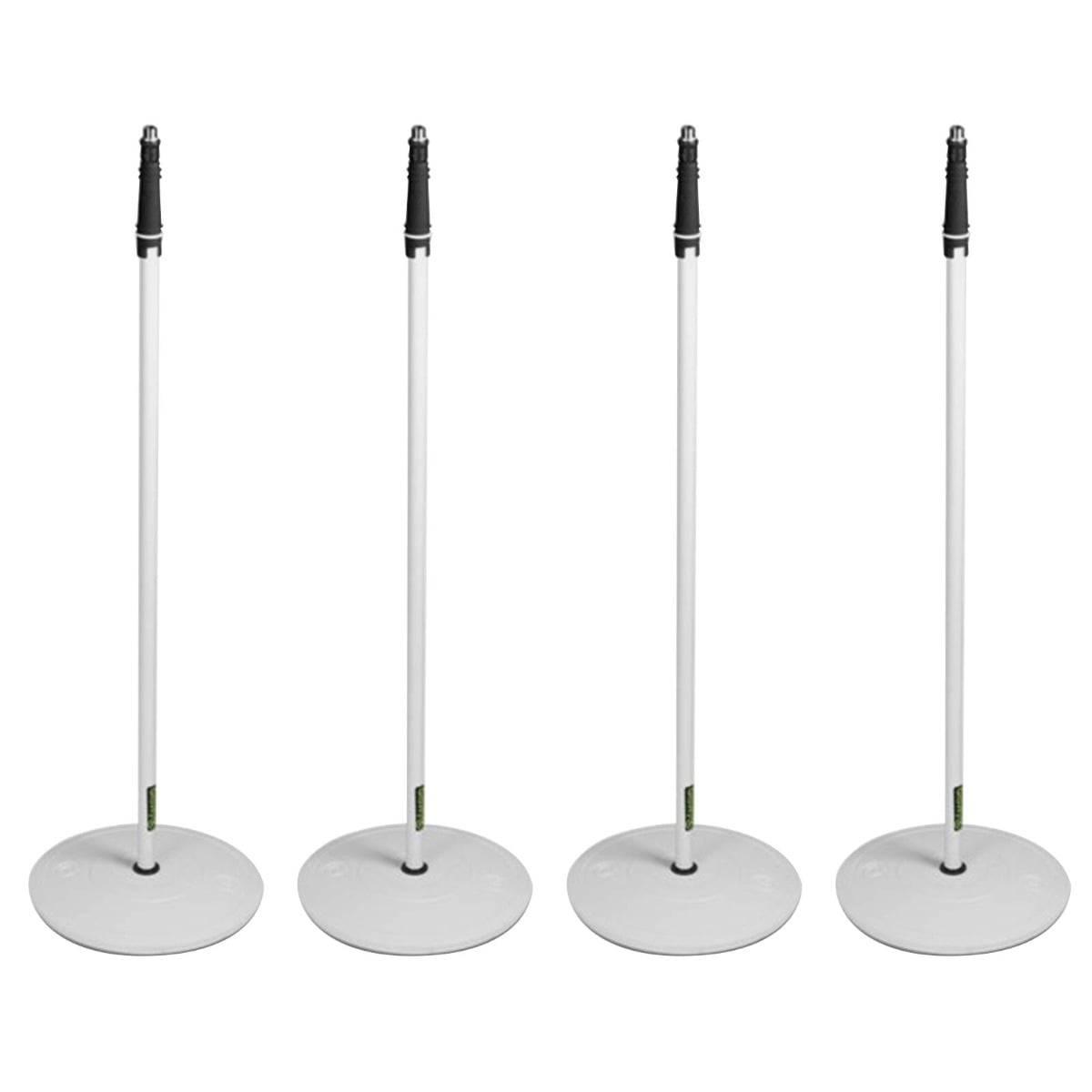 Gravity GMS23W Microphone Stand with Round Base in White 4-Pack