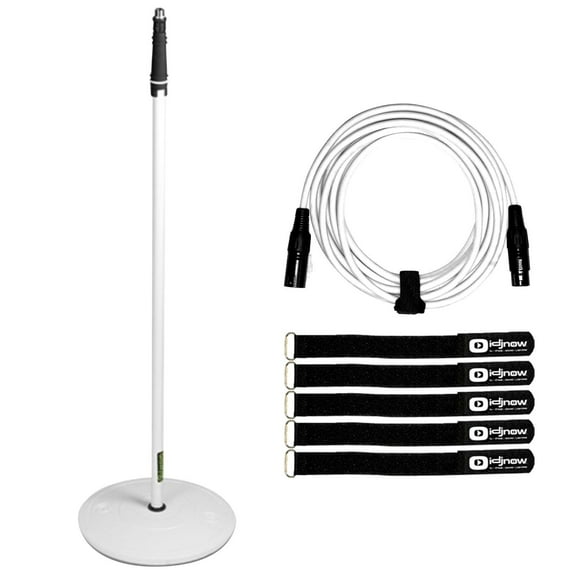 Gravity GMS23W Microphone Stand with Round Base in White Package