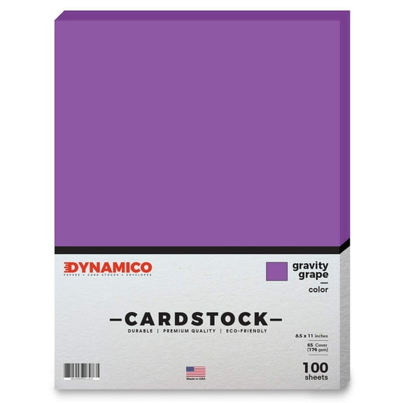 Gravity Grape Cardstock Paper 8 1/2 x 11" Medium weight 65 LB (175 gsm) Cover Card Stock - for Cards, Invitations, Brochure, Award, and Stationery Printing - 100 Sheets Per Pack