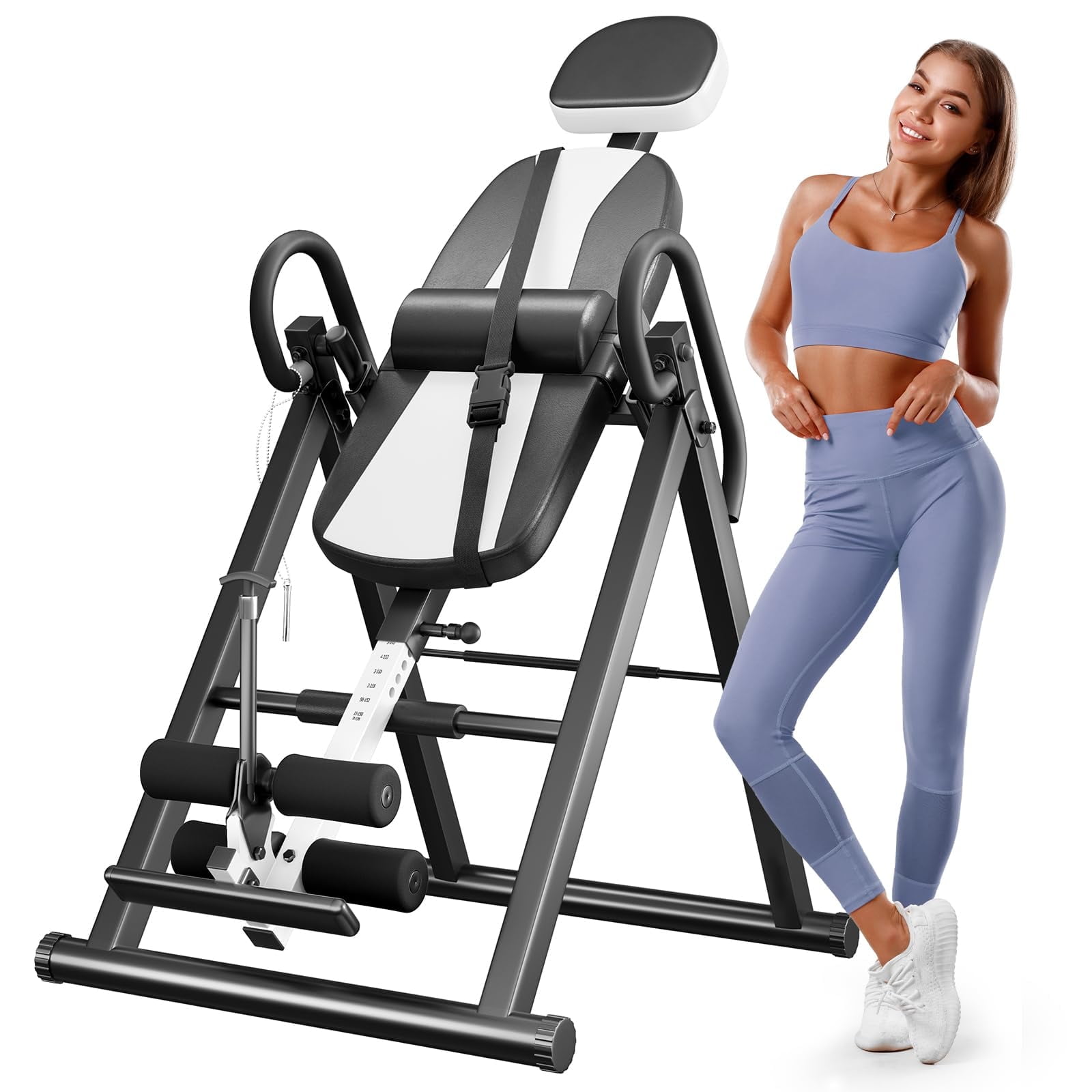 Gravity Heavy Duty Inversion Table with Headrest Adjustable Belt Back Stretcher for Pain Relief Walmart