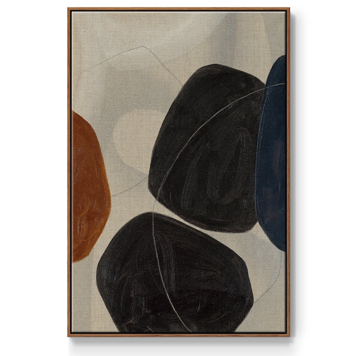 Gravity I Framed Premium Gallery Wrapped Canvas - Ready to Hang - 17 x 25 - Walnut Floating Frame