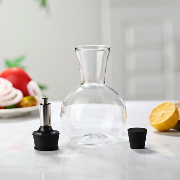 Gravity Induction Glass Oil Dispenser Heat-Resistant Leak-Proof Bottle