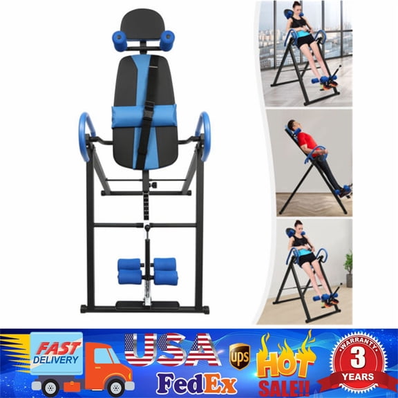 Gravity Inversion Table Foldable Stretcher Inverter Machine Gym Fitness 330LBS