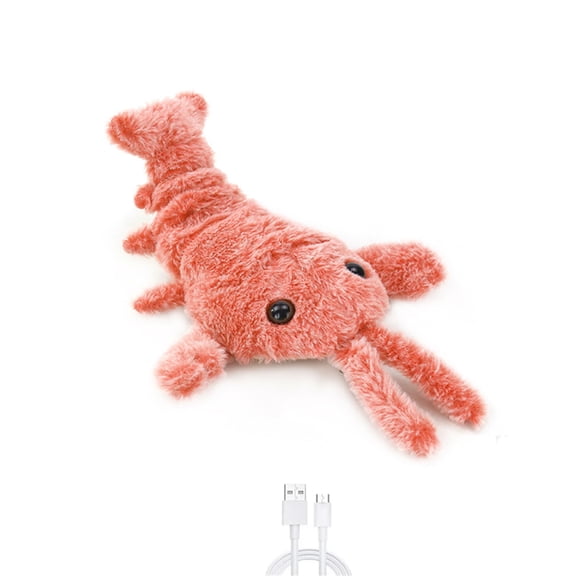 Gravity Jumping Shrimp Cat Toy USB Charging, Vibration Sensing Paw Activation for Cat Dog Exercise