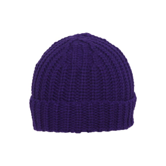Gravity Knitted Cuff Beanie - Purple