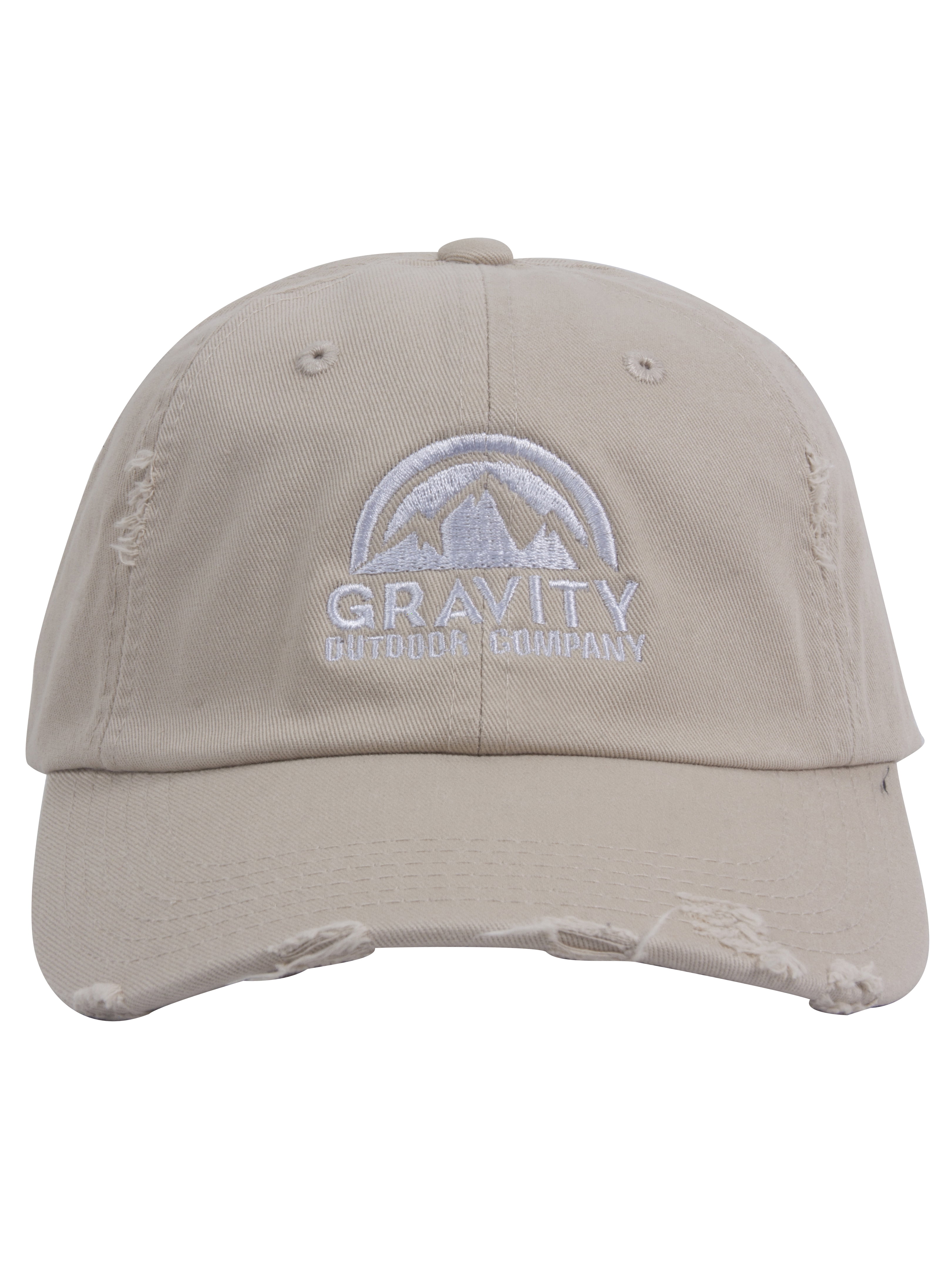 Gravity Outdoor Co. Distressed Adjustable Baseball Cap - Stone