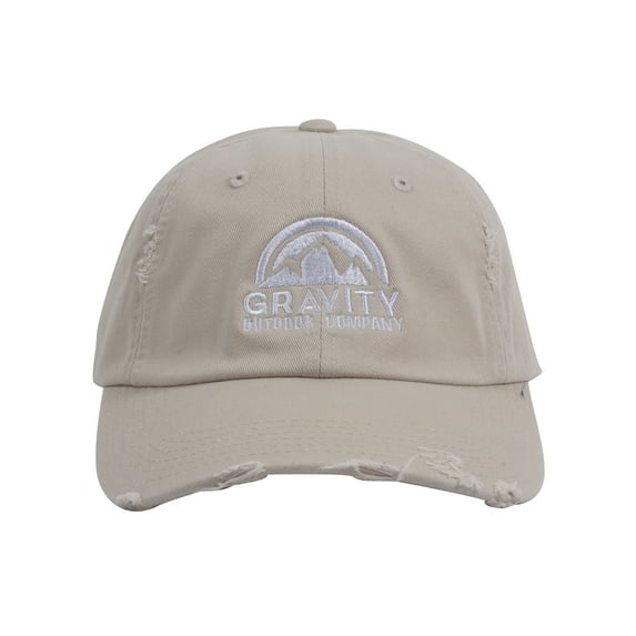 Gravity Outdoor Co. Distressed Adjustable Baseball Cap - Stone