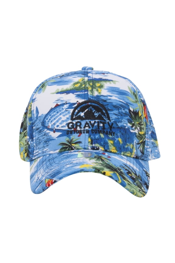 Island Floral Adjustable Baseball Cap - Blue