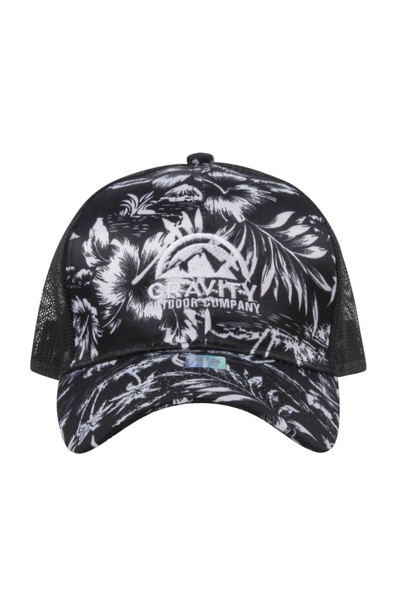 Island Floral Adjustable Trucker Cap - Black