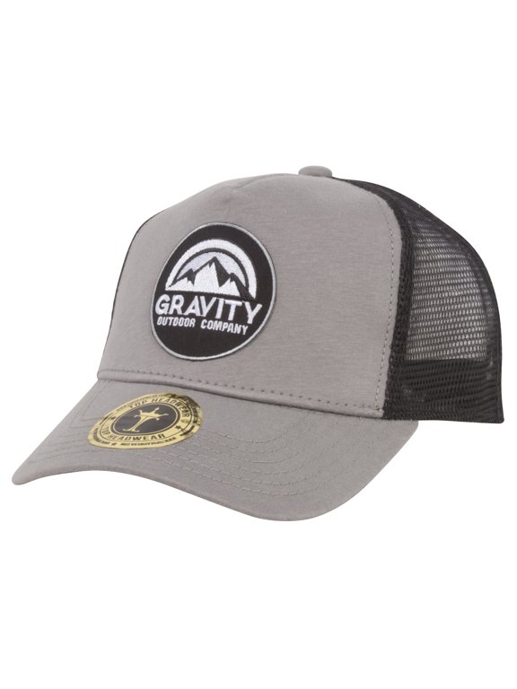 Jersey Knit Pro Style Mesh Trucker Hat - Grey/Black