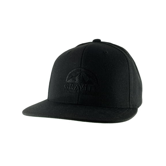 Gravity Outdoor Co. Logo Authentic Snapback Hat - Blackout