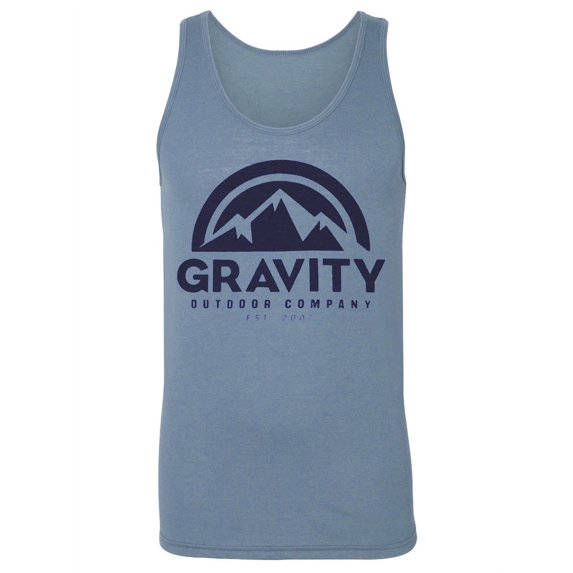 Gravity Outdoor Co. Logo Tri-Blend Tank Top - Navy Logo - Athletic Blue - X-Large