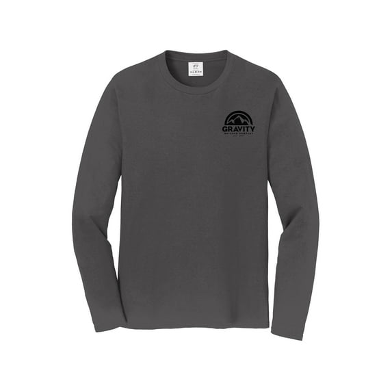 Gravity Outdoor Co. Long-Sleeve Shirt - Charcoal - Black Logo - XL