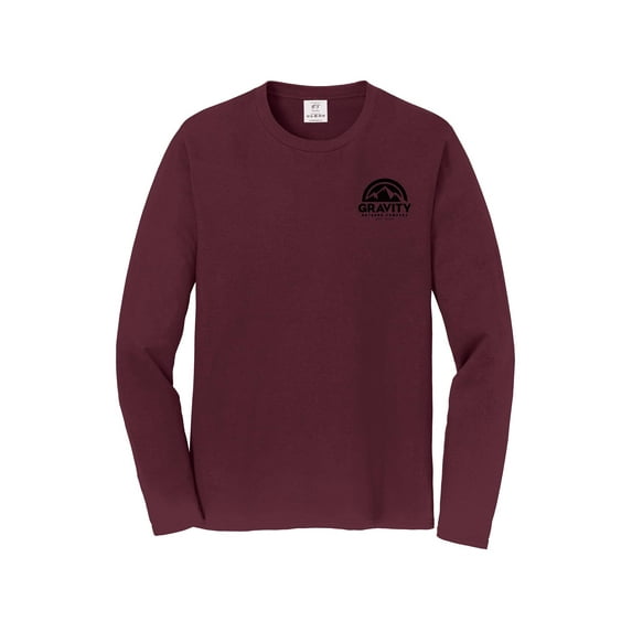 Gravity Outdoor Co. Long-Sleeve Shirt - Maroon - Black Logo - XL