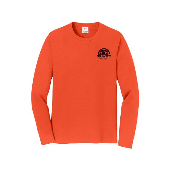 Gravity Outdoor Co. Long-Sleeve Shirt - Orange - Black Logo - M