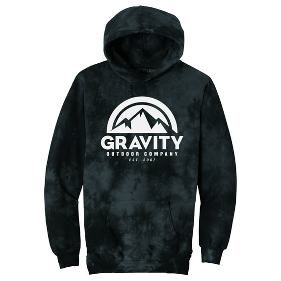 Gravity Outdoor Co. Mens Crystal Tie-Dye Pullover Hoodie Sweater, Black 3X-Large