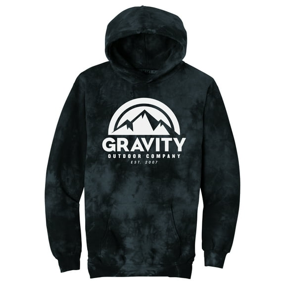 Gravity Outdoor Co. Mens Crystal Tie-Dye Pullover Hoodie Sweater, Black 4X-Large