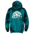 thumbnail image 1 of Gravity Outdoor Co. Mens Crystal Tie-Dye Pullover Hoodie Sweater, Black/Teal Large, 1 of 2