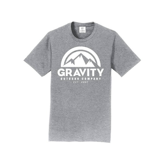 Gravity Outdoor Co. Short-Sleeve T-Shirt - Athletic Grey - White Logo - 2XL
