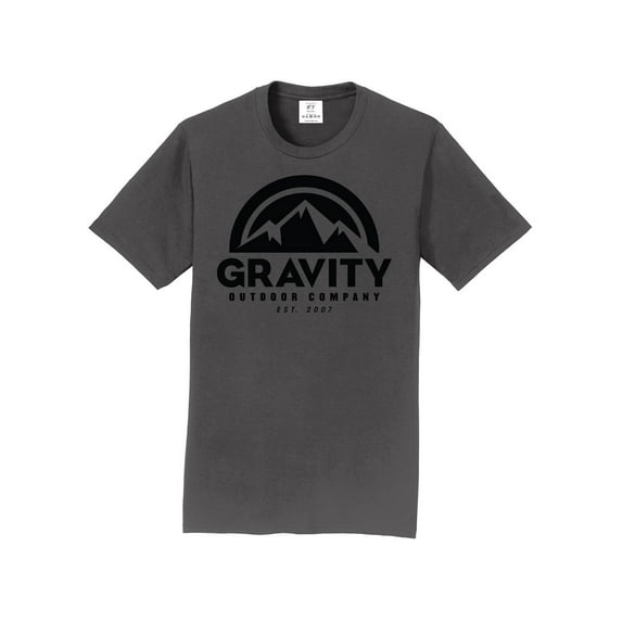 Gravity Outdoor Co. Short-Sleeve T-Shirt - Charcoal - Black Logo - Large