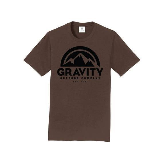 Gravity Outdoor Co. Short-Sleeve T-Shirt - Dark Chocolate - Black Logo - Small