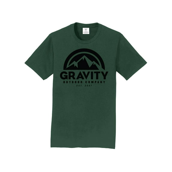 Gravity Outdoor Co. Short-Sleeve T-Shirt - Forest Green - Black Logo - Medium