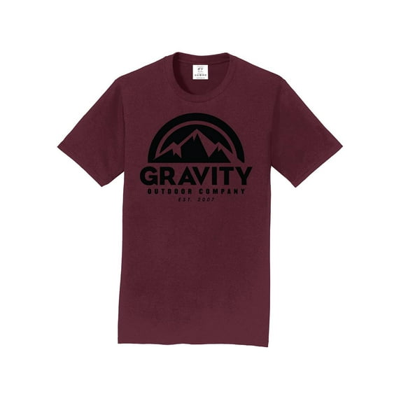 Gravity Outdoor Co. Short-Sleeve T-Shirt - Maroon - Black Logo - Large