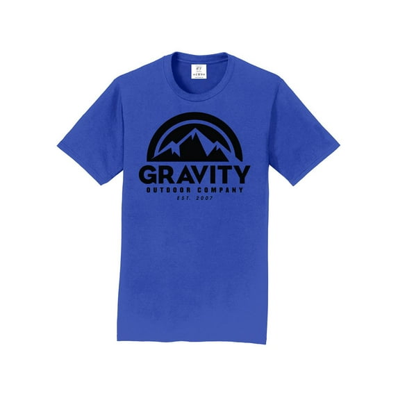 Gravity Outdoor Co. Short-Sleeve T-Shirt - Royal - Black Logo - 2XL
