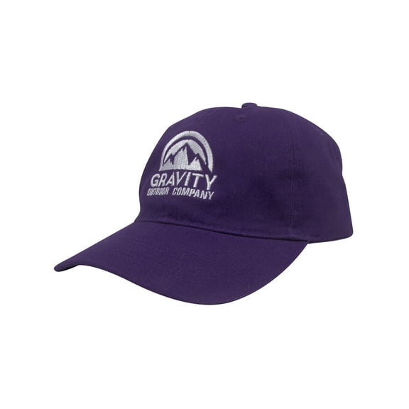 Gravity Outdoor Co. Unstructured Hat - Purple - White Logo