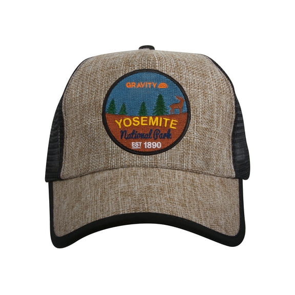 Gravity Outdoor Company Yosemite Straw Adjustable Trucker Hat - Natural/Black