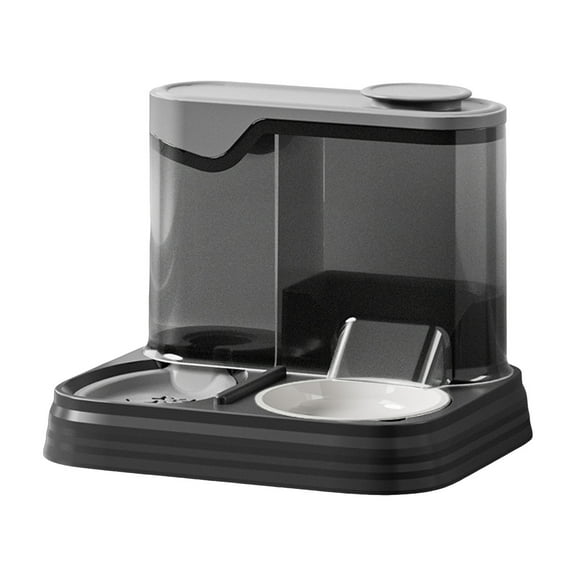 Gravity Pet Feeder and Water Dispenser Set, Automatic Dog Feeder Cat Waterer with Large Capacity 1.5L Food Hopper 1L Water Tank, Non-Electric Continuous Flow Bowls for Dogs Cats Multi-Pet Household